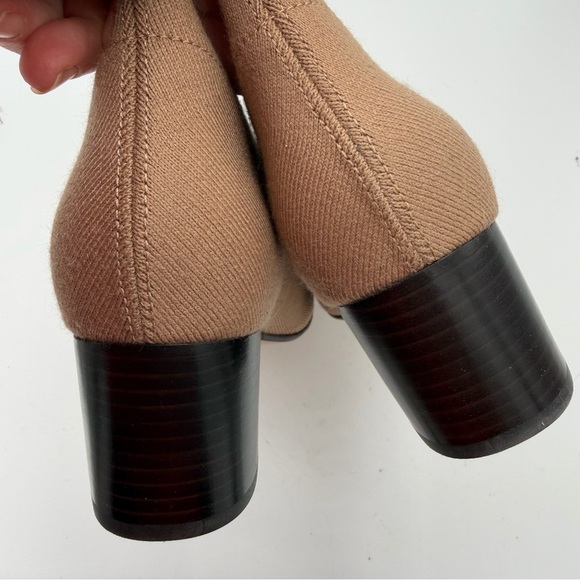 NEW Everlane Tan Camel Textile Knit The Glove Heel Boot in Size 8